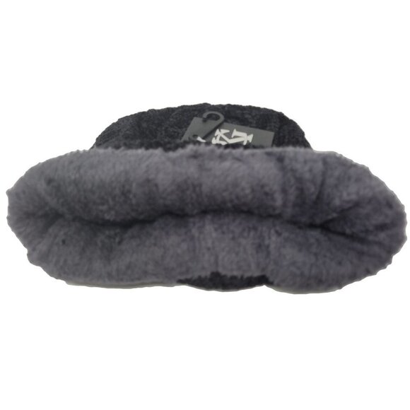 Women's Winter Thermal Fleece Knit Lined Beanie Hat, Black - Picture 3 of 3